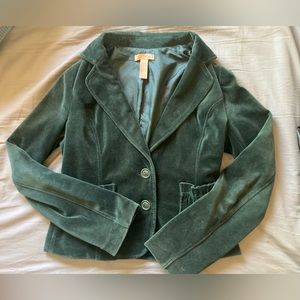 Super cute forest green velvet blazer!